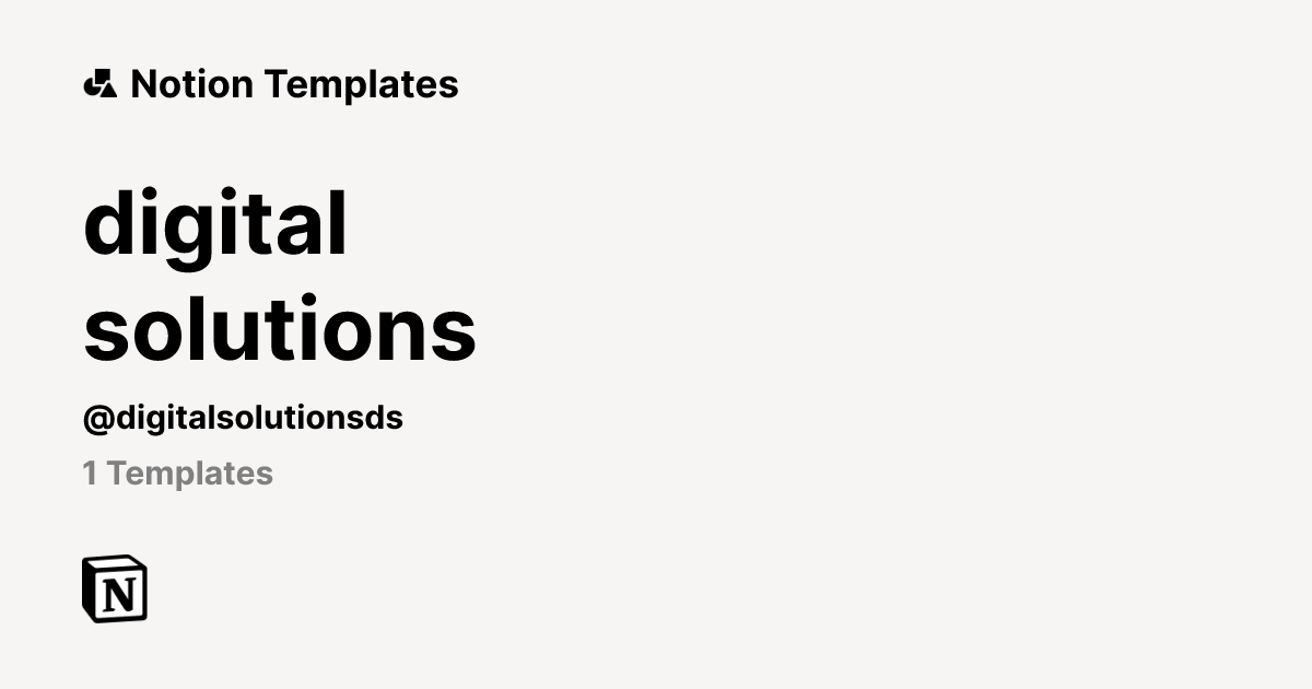 digital solutions | Template Creator | Notion Marketplace
