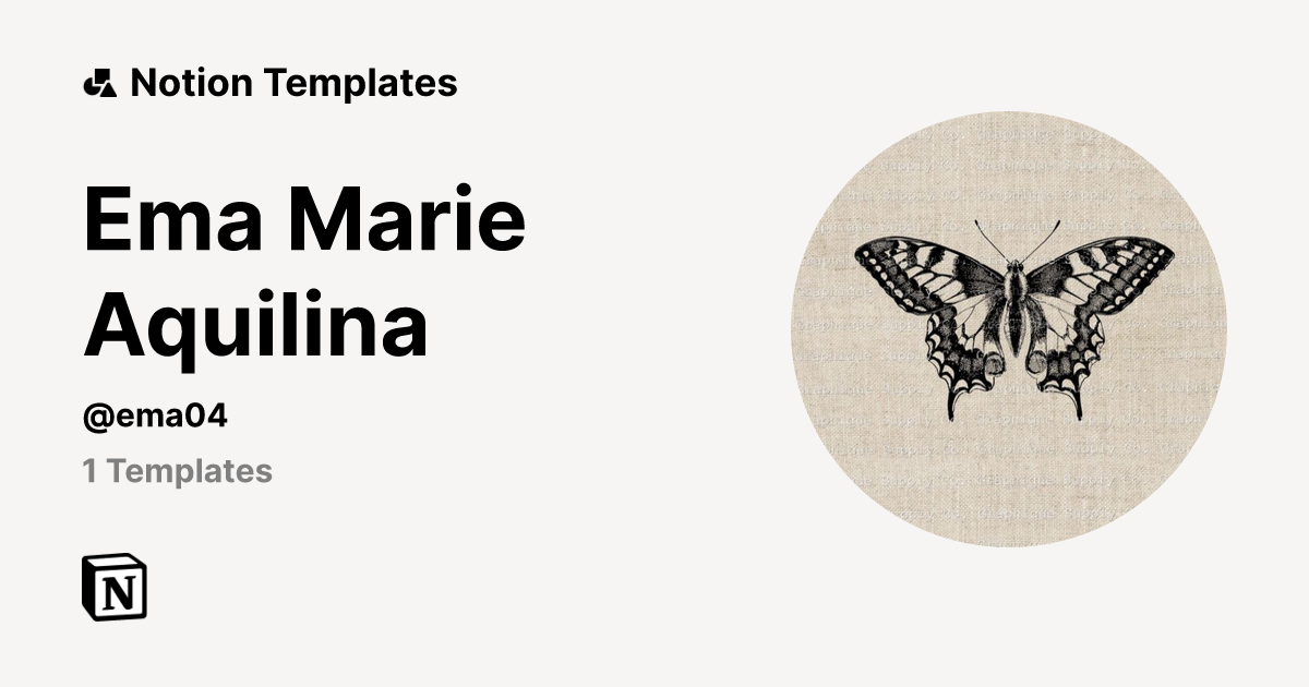 Ema Marie Aquilina Template Creator Notion Marketplace