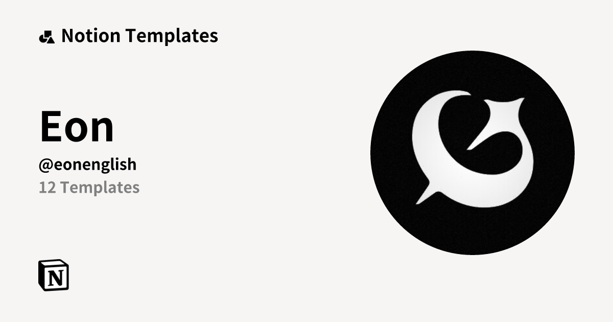 Eon template creator notion marketplace