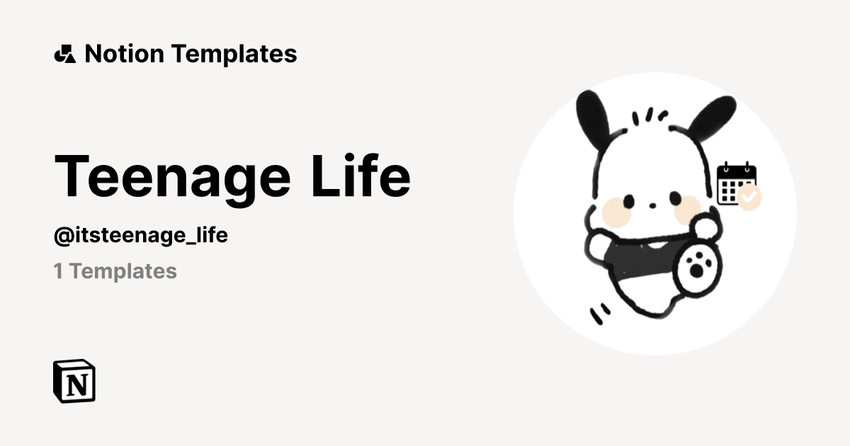 Teenage Life Template Creator Notion Marketplace