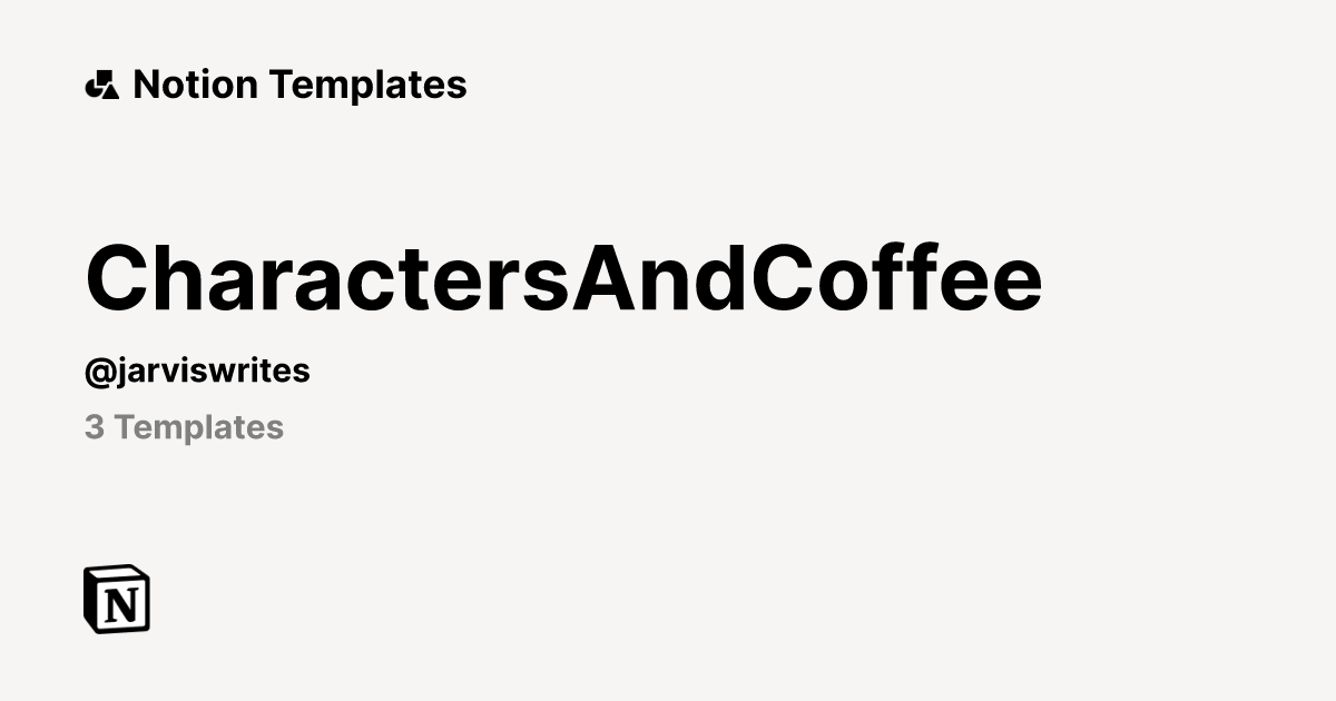 Charactersandcoffee template creator notion marketplace