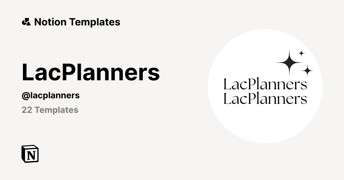 Lacplanners template creator notion marketplace