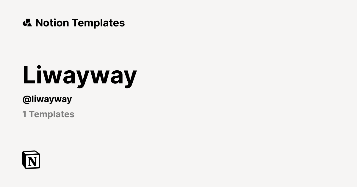 Liwayway | Template Creator | Notion Marketplace