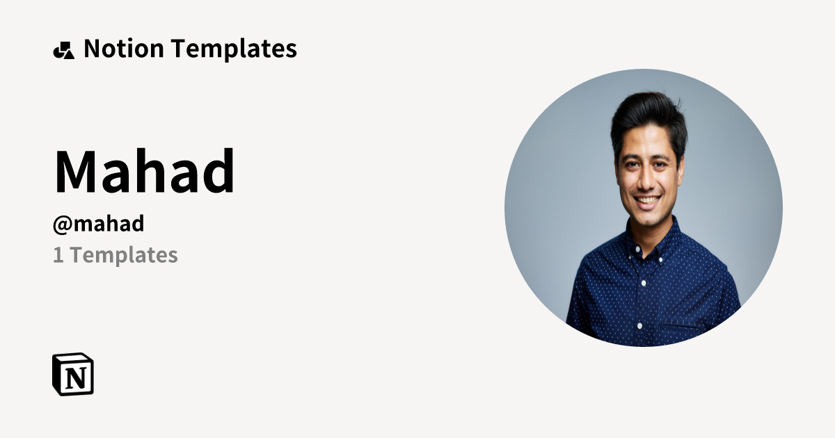 Mahad | Template Creator | Notion Marketplace