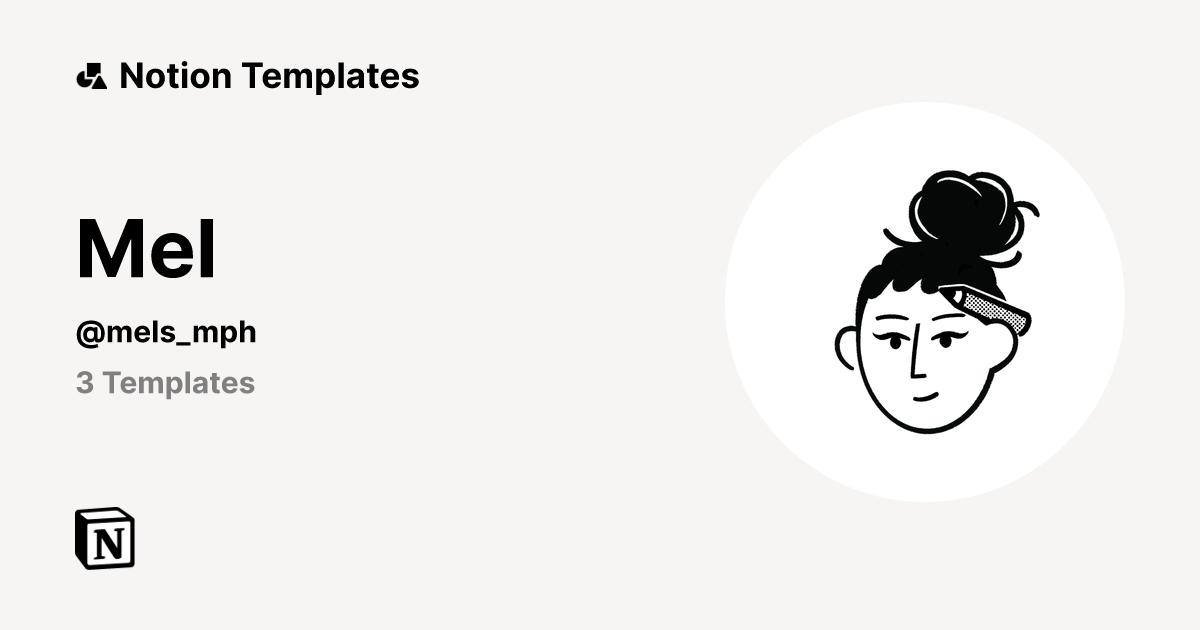 Mel | Template Creator | Notion Marketplace