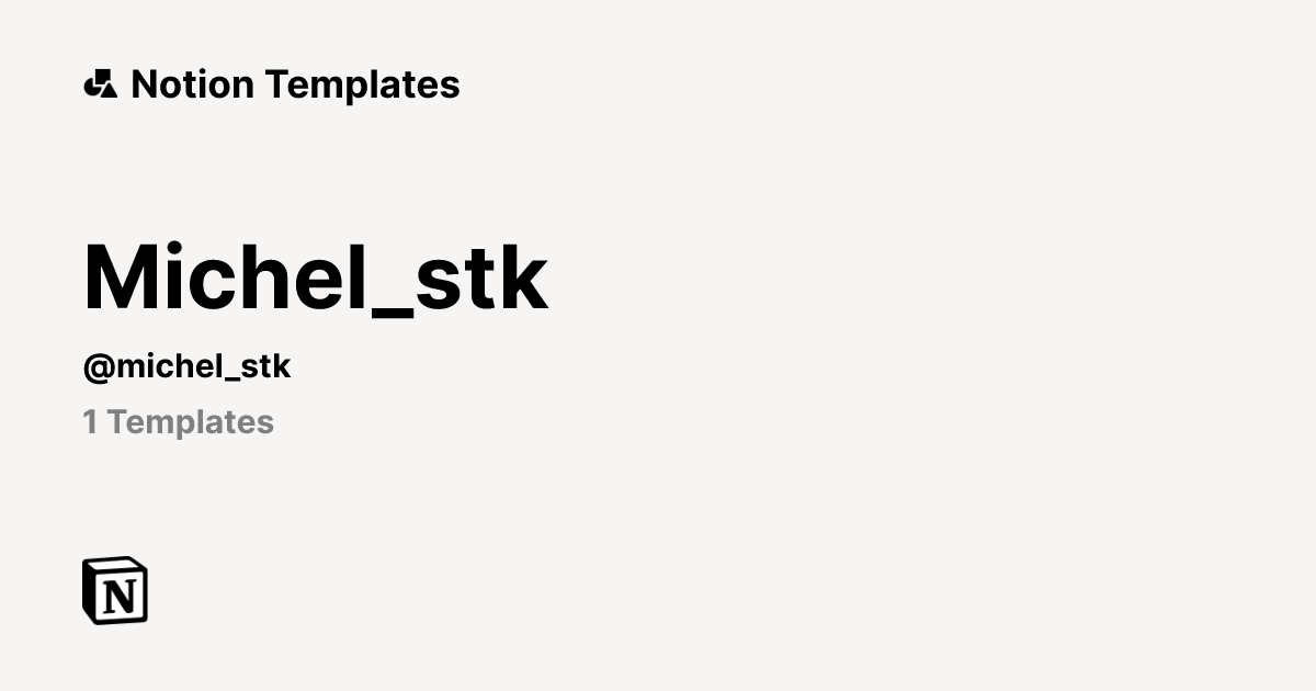 Michel_stk | Template Creator | Notion Marketplace