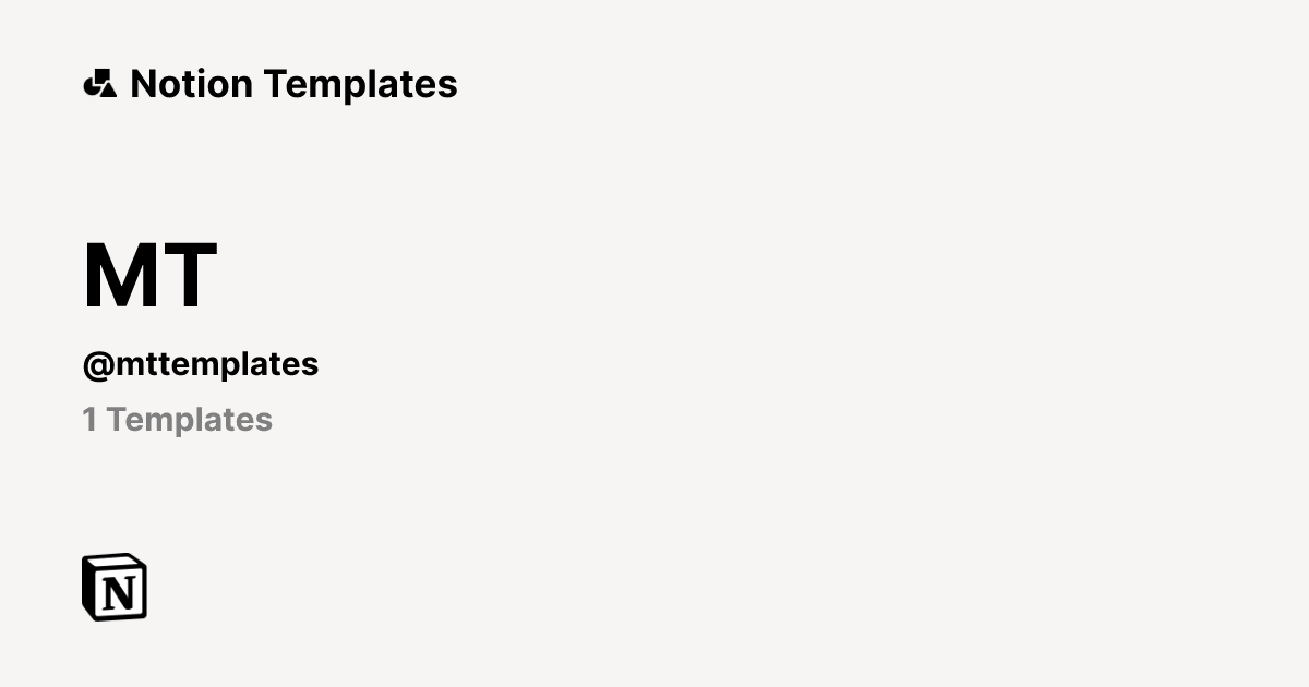 MT | Template Creator | Notion Marketplace