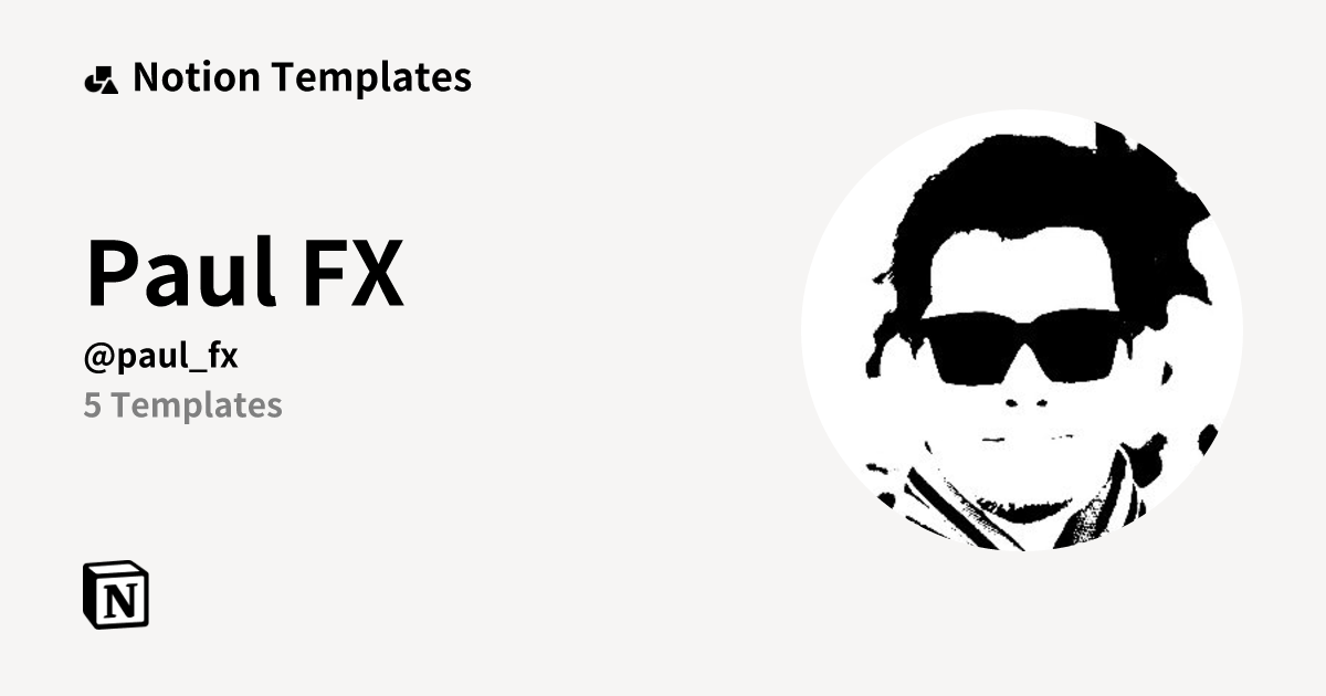 Paul fx template creator notion marketplace
