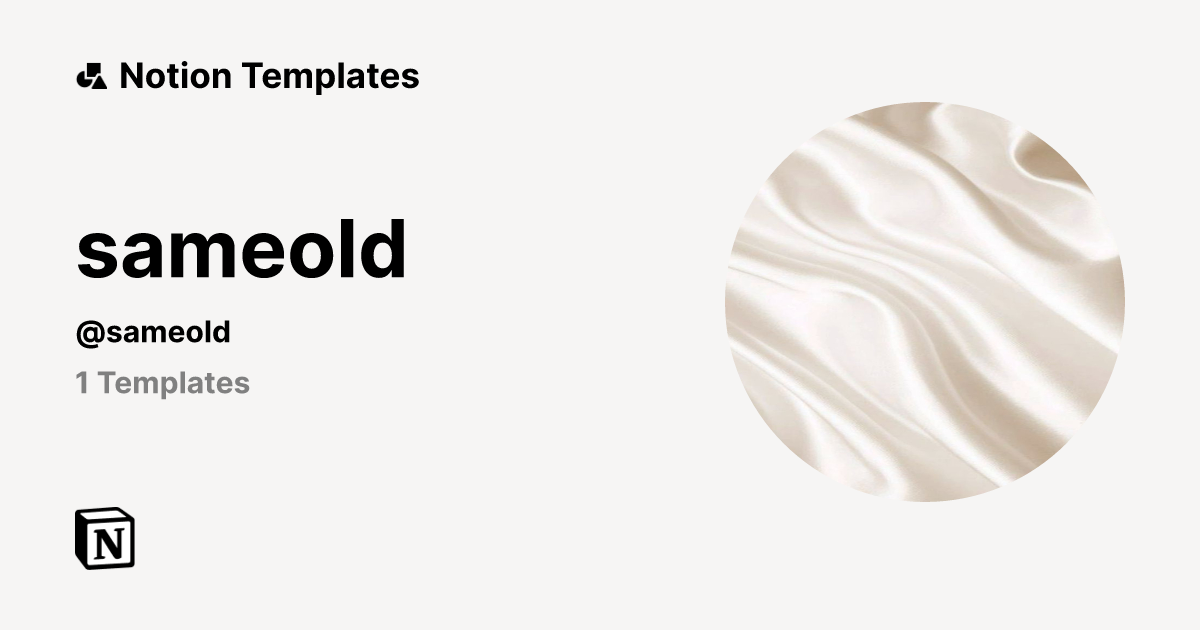 Sameold Template Creator Notion Marketplace