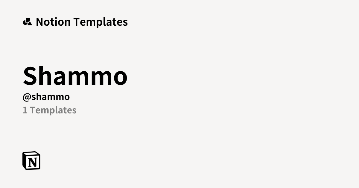 Shammo | Template Creator | Notion Marketplace