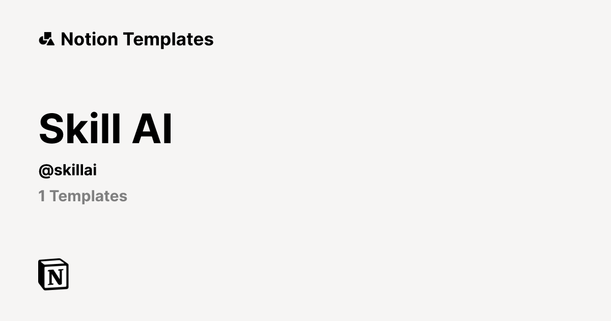 Skill AI | Template Creator | Notion Marketplace
