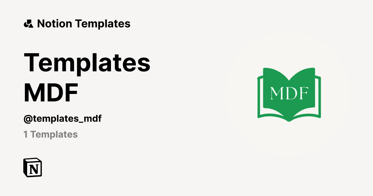 Templates MDF Template Creator Notion Marketplace