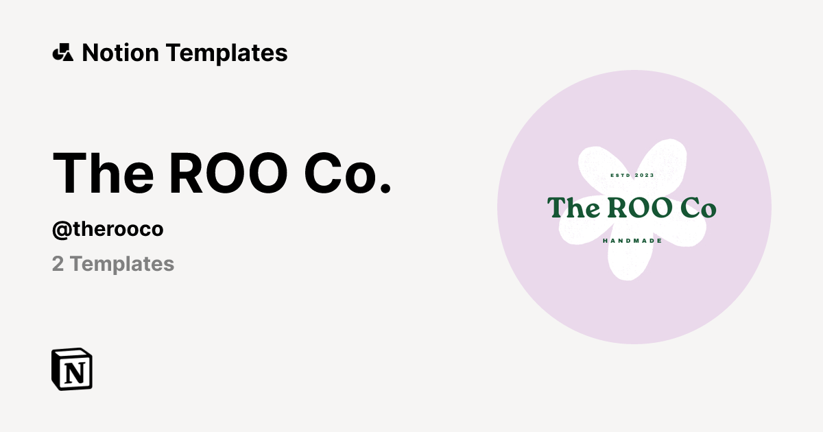 The ROO Co. | Template Creator | Notion Marketplace