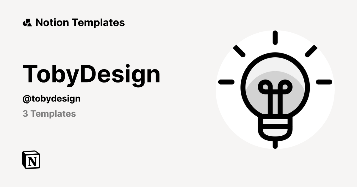 TobyDesign | Template Creator | Notion Marketplace