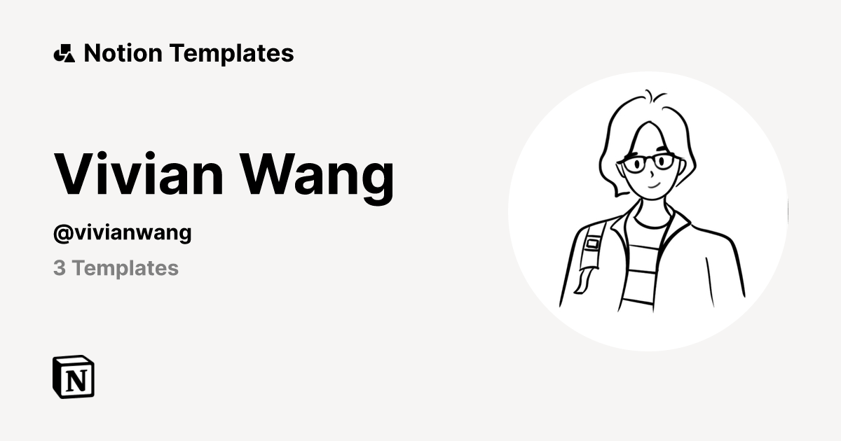 Vivian wang template creator notion marketplace