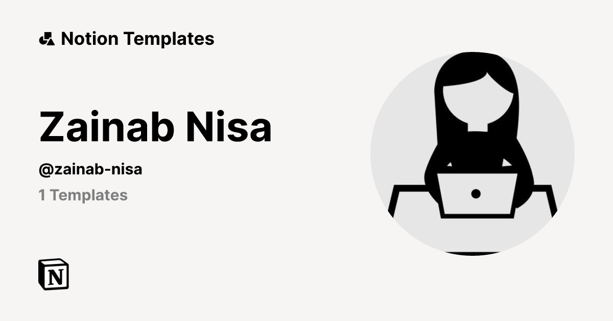 Zainab nisa template creator notion marketplace