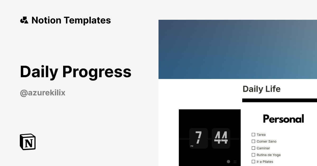 Daily Progress Template | Notion Marketplace