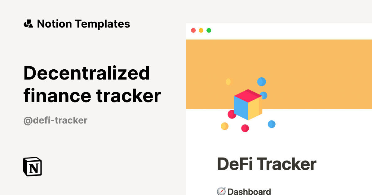 Decentralized finance tracker Template | Notion Marketplace
