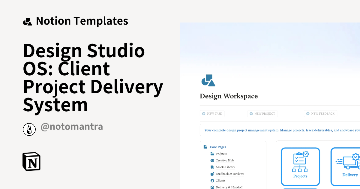 Design Studio OS: Client Project Delivery System Template by NotoMantra ...