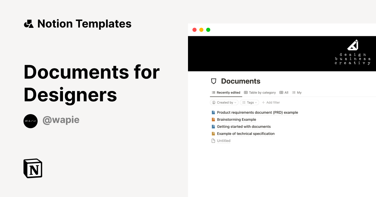 Documents for Designers Template | Notion Marketplace