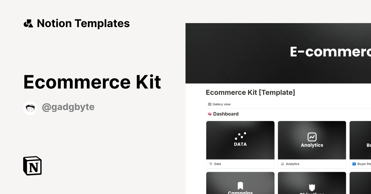 Ecommerce Kit Template Notion Marketplace