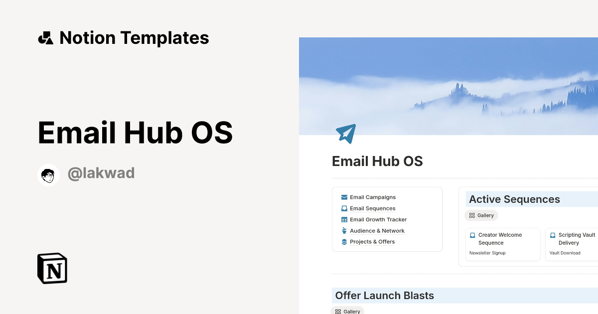 Email Hub OS Template by Lakwad | Notion Marketplace