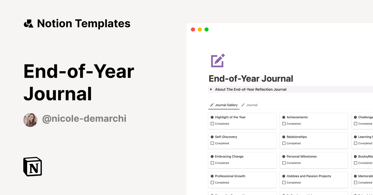 End-of-Year Journal Template | Notion Marketplace