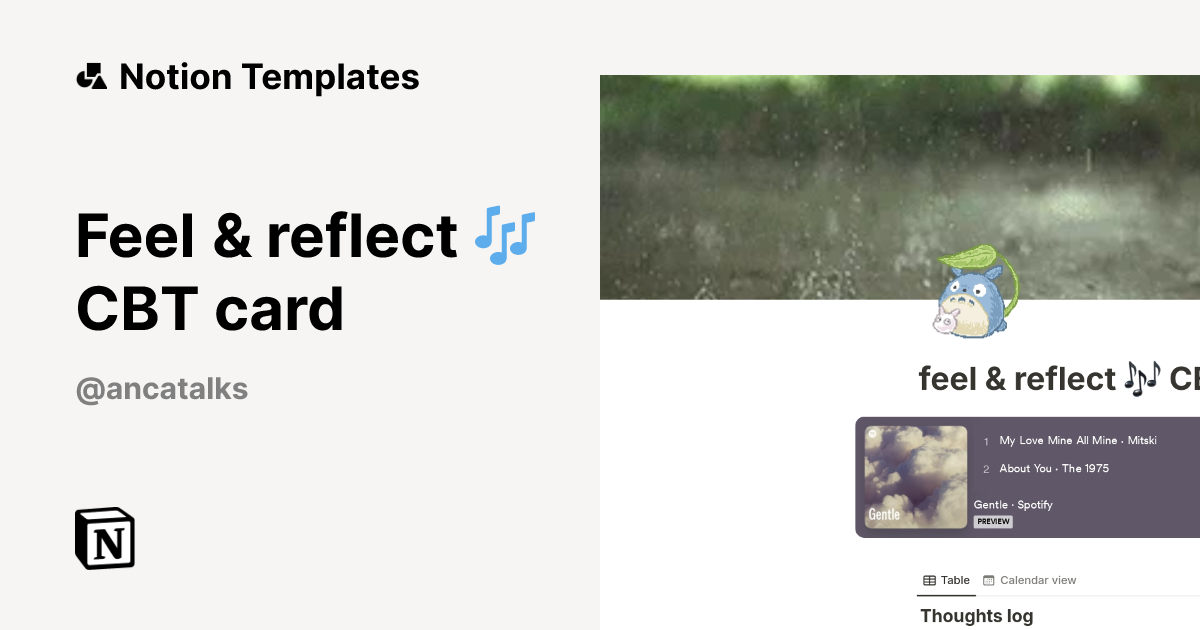 Feel & reflect 🎶 CBT card Template | Notion Marketplace