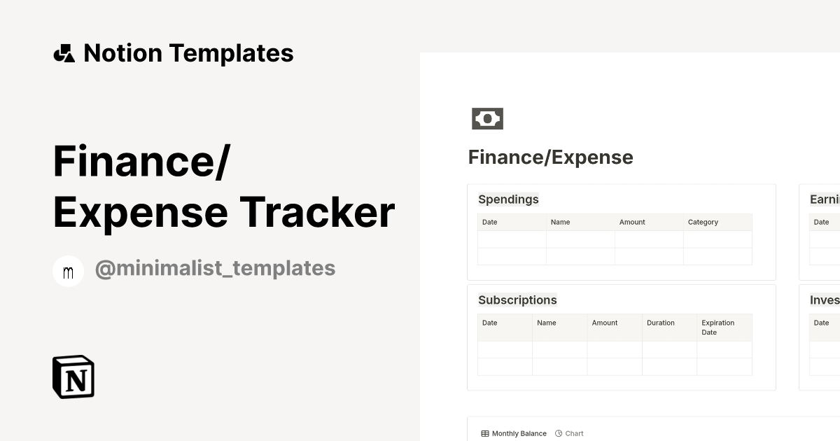 Finance/Expense Tracker Template | Notion Marketplace