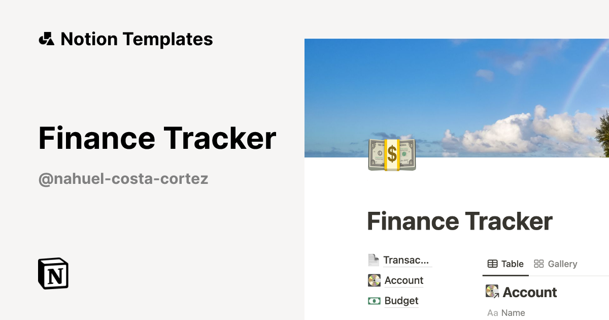 Finance Tracker Template | Notion Marketplace