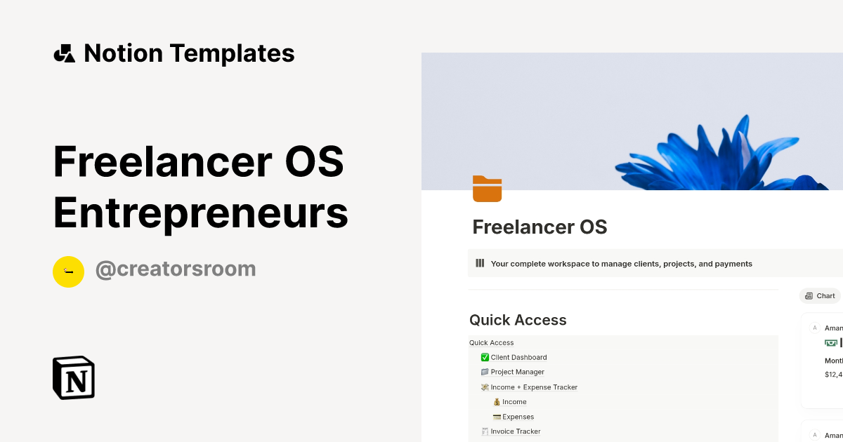 Freelancer Os Entrepreneurs Template By Creator S Room Notion Marketplace