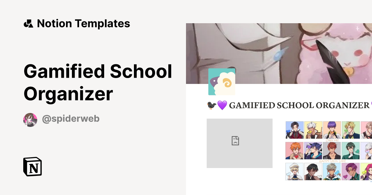 Gamified School Organizer Template by Alexa Mata Notion Marketplace