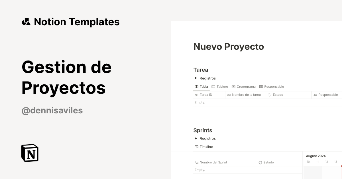 Gestion de Proyectos Template | Notion Marketplace
