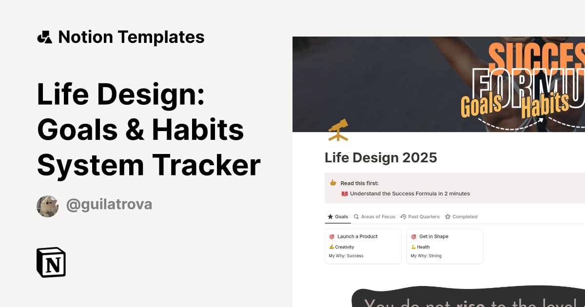 Life Design Goals Habits System Tracker Template Notion Marketplace