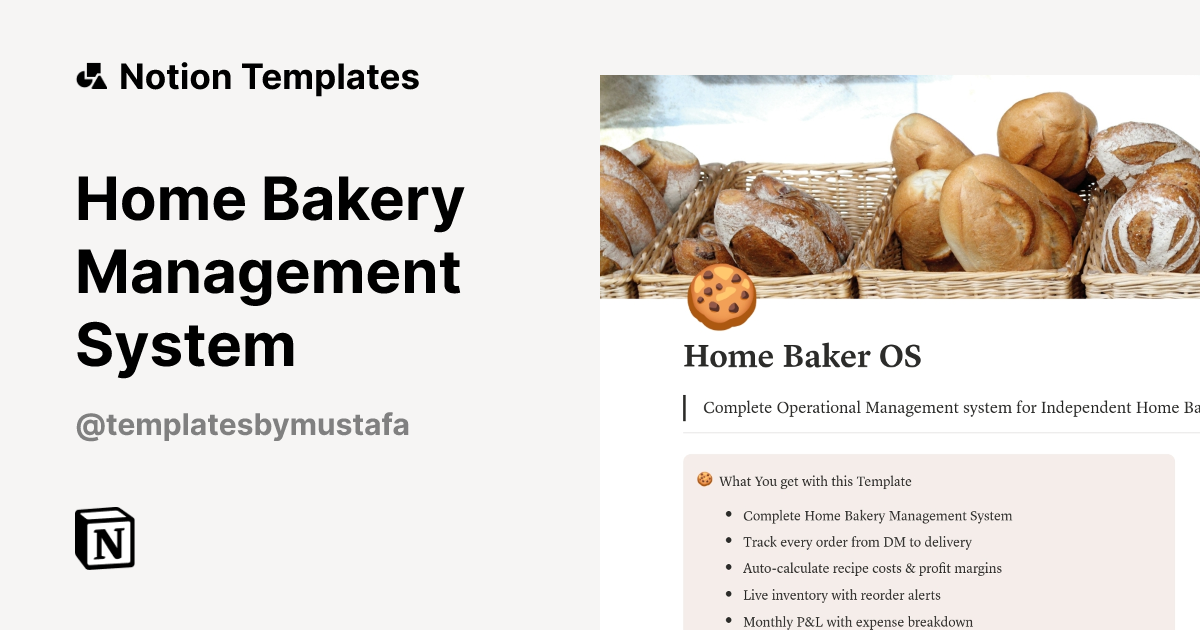 Home Bakery Management System Template by Mustafa Hameed | Notion ...