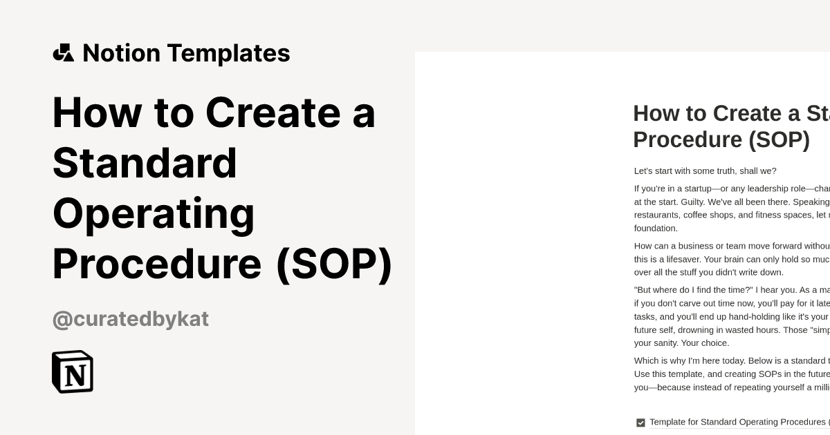 How to Create a Standard Operating Procedure (SOP) Template by ...