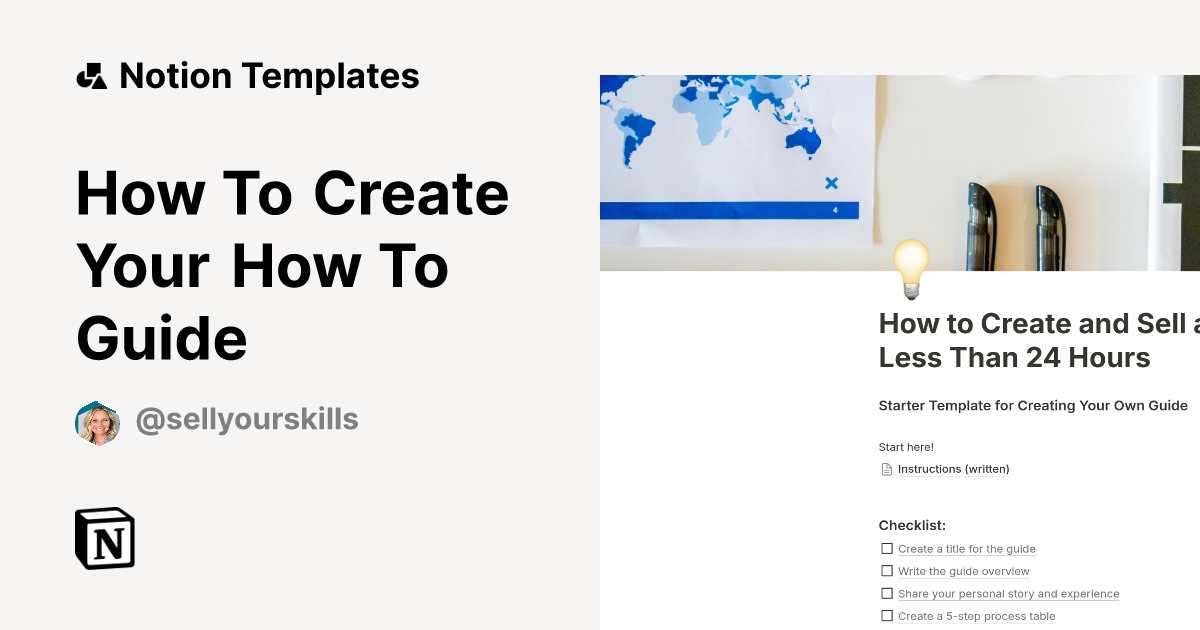 How To Create Your How To Guide Template by Sell Your Skills | Notion ...