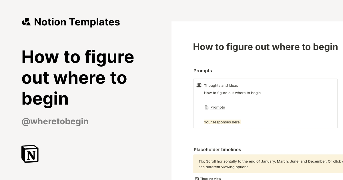 How to figure out where to begin Template | Notion Marketplace