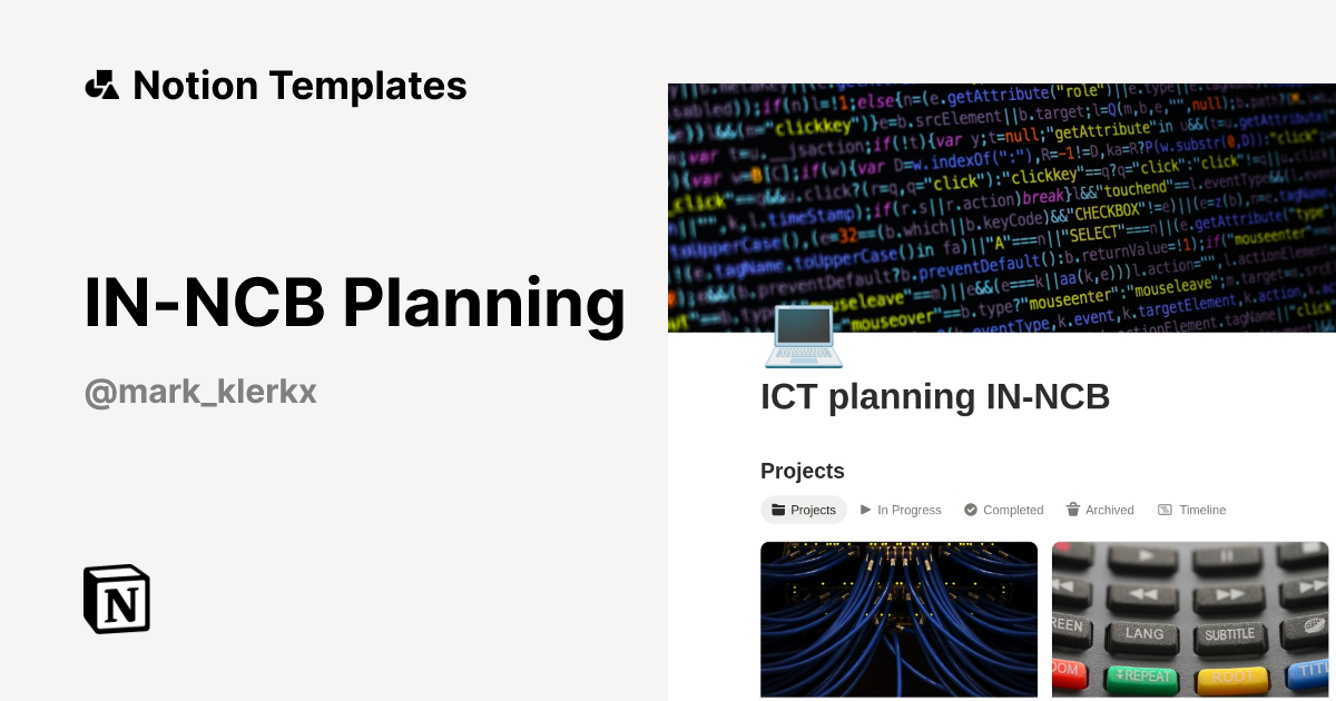 IN-NCB Planning Template by Mark Klerkx | Notion Marketplace