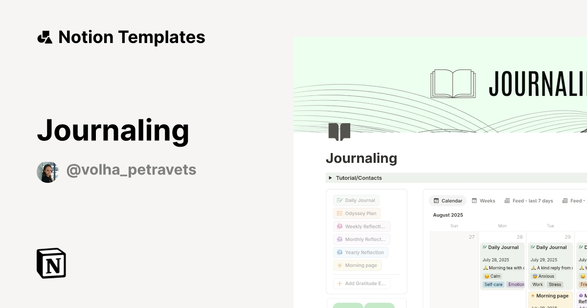 Journaling Template | Notion Marketplace