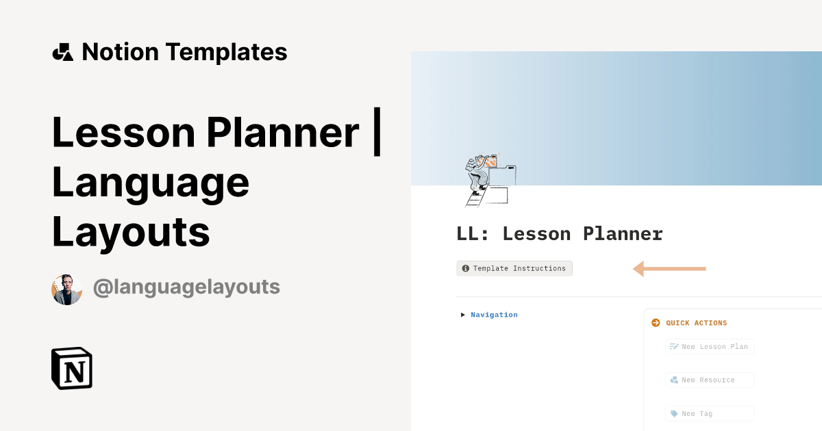 Language Layouts Lesson Planner Basic Template By Language Layouts