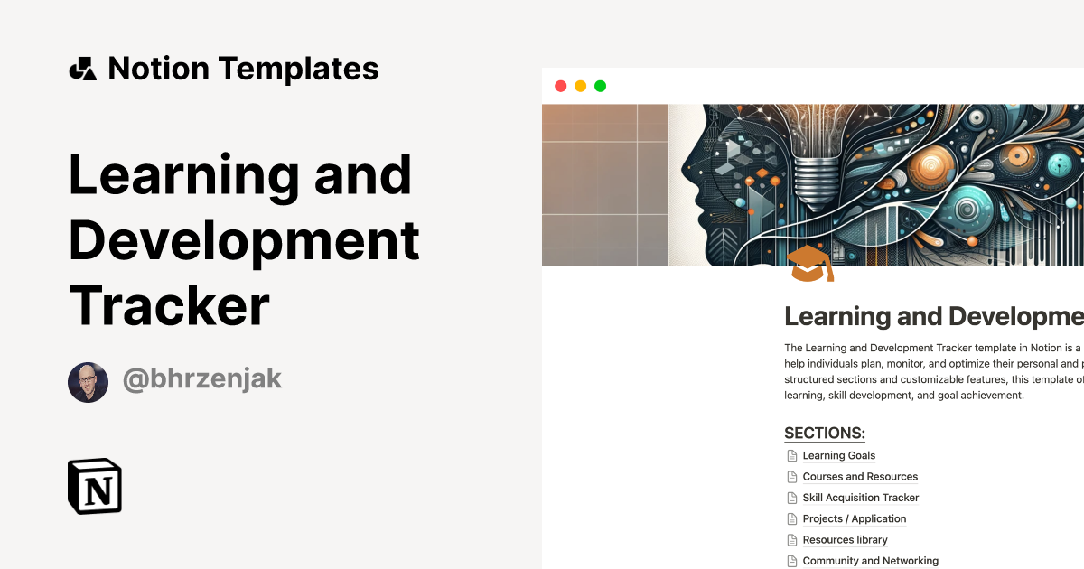 Learning and Development Tracker Template by Boris Hrzenjak | Notion ...