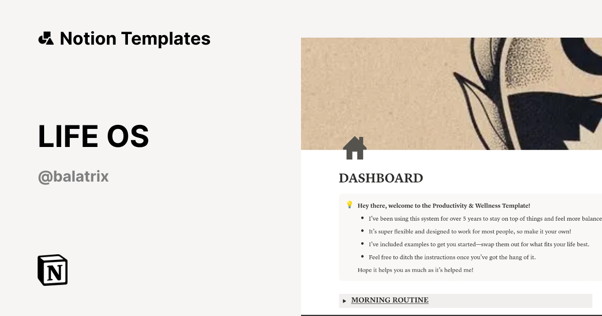 LIFE OS Template by BALATRIX | Notion Marketplace