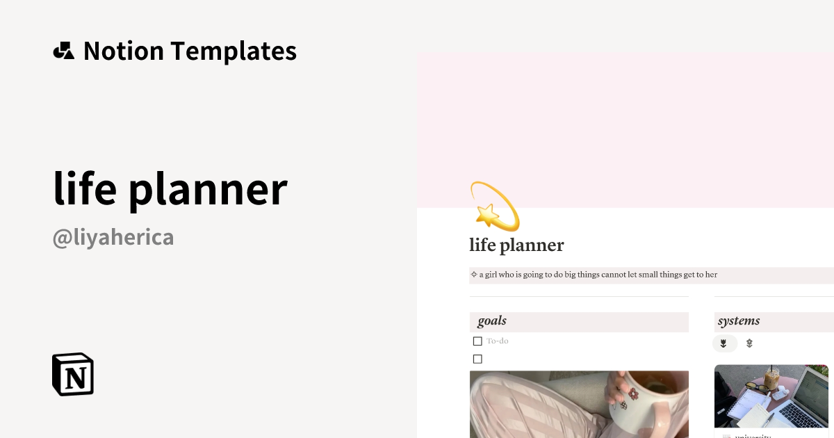 life planner Template | Notion Marketplace