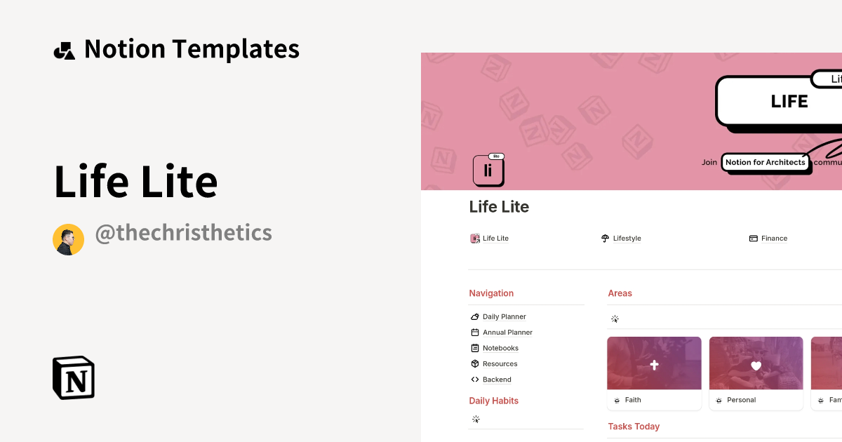 Life Lite Template by Christian Verano | Notion Marketplace