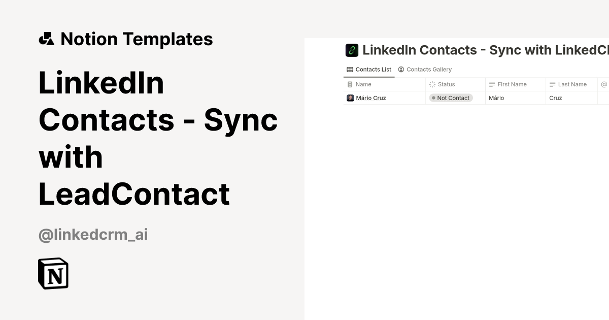 LinkedIn Contacts - Sync with LeadContact Template by LeadContact ...