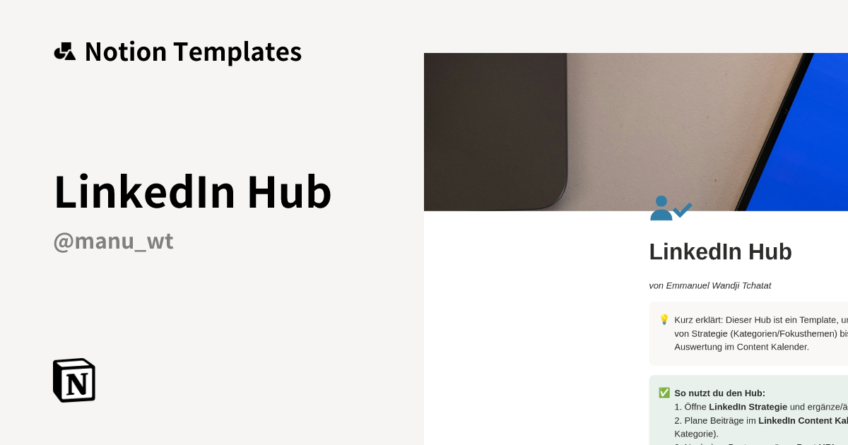 LinkedIn Hub Template | Notion Marketplace