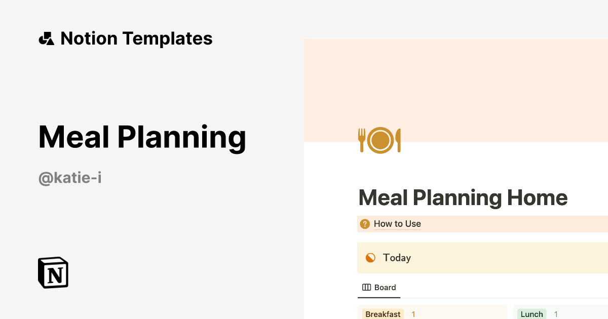 Meal Planning Template | Notion Marketplace