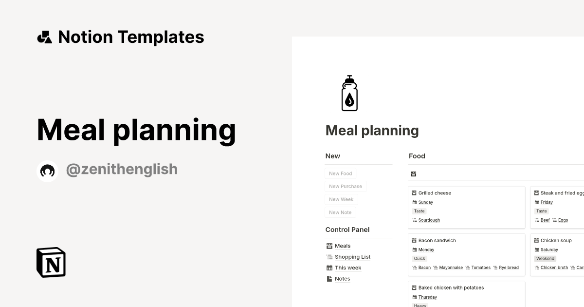 Meal planning Template | Notion Marketplace