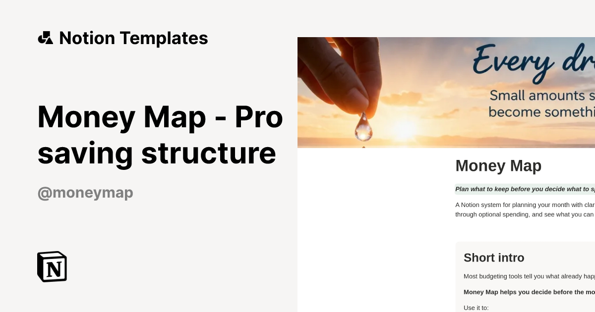 Money Map - Pro saving structure Template | Notion Marketplace